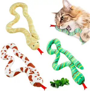 Qbellpet Cat Catnip Toys Kitten Toy Kitty Plush Stuffed Snakes Cats Chew Toy Pet Cute Nip Snake Best Interactive Gift