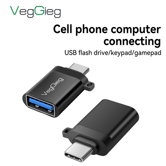 Veggieg Type C Adapter Type-C USB C Female to USB3.0 a Male OTG Converter Adapter