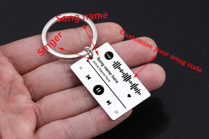 <span class=keywords><strong>LLavero</strong></span> de reproductor de música de acero inoxidable personalizado grabado su código de canción favorito para bodas aniversarios regalos de navidad - Product Image 6