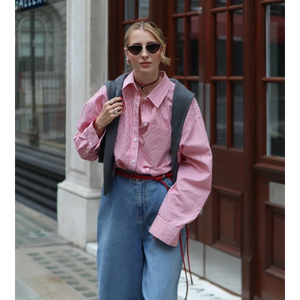 Camisas a Rayas para Mujer, Primavera 2026, Tallas Grandes, Estilo Urbano, Colores Populares - Product Image 3