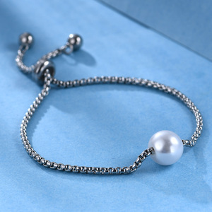 Pearl <b>Bracelet</b> Stainless Steel Adjustable White Pearl Women's Jewelry Everyday Wear Rose Gold Silver Gold Chain <b>Bracelet</b> - Product Image 2