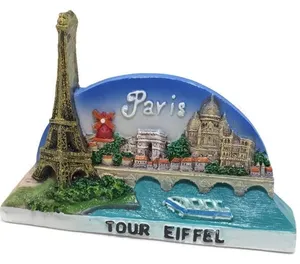 Resina Paris Torre Eiffel 3D ímã de geladeira lembrança de viajante de ferro