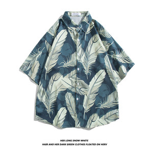 Nouvelle chemise décontractée pour homme à manches courtes, imprimée floral et cocotier, style hawaïen, pour la plage et le <span class=keywords><strong>surf</strong></span>, vêtement d'été ample pour homme - Product Image 6