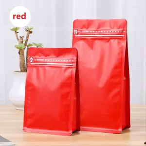 Sac en papier d'aluminium de couleur grains de café à huit côtés, sac d'emballage de thé de jujube rouge de fruits secs sac d'auto-support alimentaire