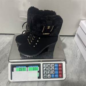 3651 Nuovi <span class=keywords><strong>Stivali</strong></span> da <span class=keywords><strong>Donna</strong></span> in Velluto Caldo Taglia Grande, Punta Tonda, Tacco Grosso, Stivaletti con Cerniera Laterale e Bordo Ribaltabile - Product Image 6