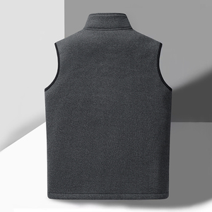 Gilets thermiques décontractés pour hommes, coupe-vent en polaire avec fermeture éclair, col rabattable respirant, vêtements - Product Image 2