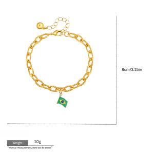 Articoli di Supporto per Squadre Nazionali, Ciondolo Multifunzione Personalizzato con Bandiere, Placcato in Oro, Design Unisex per Uso Quotidiano, Braccialetto Personalizzato Staccabile - Product Image 2