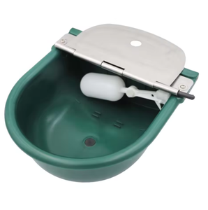 Abreuvoir automatique pour animaux, chevaux et bovins, avec couvercle en acier inoxydable vert foncé, vanne flottante pour ferme - Product Image 1
