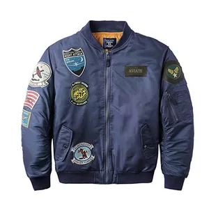 Fashion patch embroidery flight jacket aviate mens ma-1 flight jacket nomex spring sports Flight Jacke