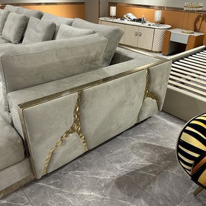 Juego de sofá Seccional de terciopelo de lujo Modular personalizado <span class=keywords><strong>Boca</strong></span> Do Lobo diseño de Río Lapiaz para hoteles de alta gama Villas sala de estar - Product Image 2