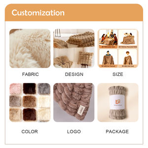 Couverture en <span class=keywords><strong>fausse</strong></span> <span class=keywords><strong>fourrure</strong></span> OEM, textile de maison personnalisé, couverture en <span class=keywords><strong>fausse</strong></span> <span class=keywords><strong>fourrure</strong></span> luxueuse à double face plissée pour lit d'hiver - Product Image 5