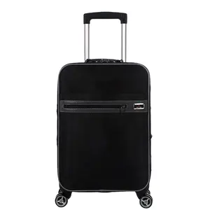 Newest design leisure style soft fabric luggage set travel suitcase luggage with four 360 degrees wheels