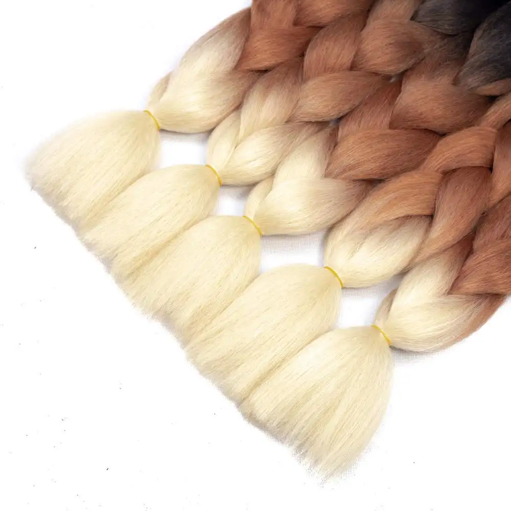 Wholesale expression raw braiding hair extension soft ombre jumbo braid synthetic kanokolon hair for braiding hair pre stretch