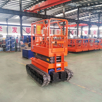 Plateforme élévatrice à ciseaux automotrice sur chenilles, hauteur de travail 10m 12m, mini-plateforme élévatrice sur chenilles pour routes boueuses