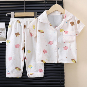 Pyjamas d'été fins pour enfants, ensemble à manches courtes, pyjamas de dessin animé pour filles, pyjamas pour tout-petits - Product Image 3