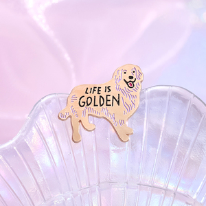 Spille smid Life è spille in smalto dorato su misura spille per cani Golden Retriever risvolto distintivi <span class=keywords><strong>felice</strong></span> cucciolo gioielli regalo per cane - Product Image 4