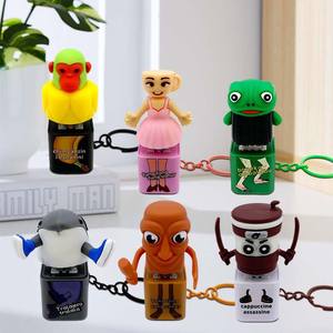 Vente en gros de nouveaux modèles Tung Tung Tung Sahur Italian Brainrot Tralalero Tralala Shark Meme Keychain Figure Boxes - Product Image 5