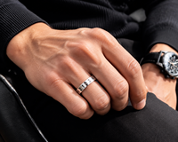 Proveedor Mayorista JLM, Anillo de Acero Inoxidable con Grabado Alfanumérico, Anillo Minimalista Unisex para Boda, Compromiso, Moda