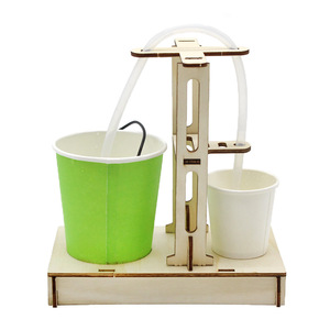 Dispensador de agua automático de madera, modelo de kit de bricolaje, juguete de experimento científico para niños, educación STEM, aprendizaje de 7 a 9 años - Product Image 1