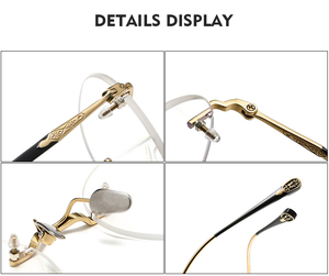Lunettes de luxe sans monture vintage tendance Porte Lunette Sans Monture De Luxe Lunettes pour hommes en titane Lunettes de vue en ligne - Product Image 5