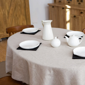 Christmas Wedding Custom Size Color <strong>Table</strong> Cover White <strong>Oval</strong> Beige 100% Pure Linen <strong>Table</strong> <strong>Cloth</strong> with Embroidery - Product Image 4