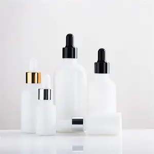 Customization White Pipette Drop Glass Essential Oil Bottle With Dropper For Cosmetic Serum Essence