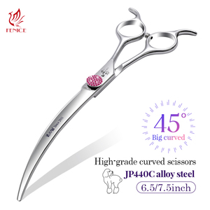 กรรไกรตัดขนสัตว์เลี้ยง Fenice Pink Diamond Screw <span class=keywords><strong>Super</strong></span> <span class=keywords><strong>Pet</strong></span> แบบโค้ง ขนาด 6.5/7.5 นิ้ว กรรไกรตัดแต่งขนสัตว์เลี้ยงแบบโค้ง - Product Image 2