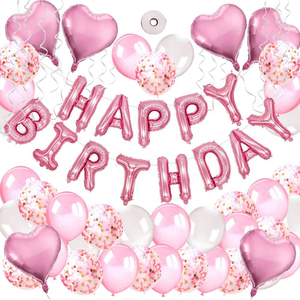 51 <span class=keywords><strong>Pack</strong></span> Party Favors Joyeux <span class=keywords><strong>Anniversaire</strong></span> Bannière, Feuille D'hélium Coeur Ballon Globos Al Por Mayor pour Filles <span class=keywords><strong>Anniversaire</strong></span>, Décoration De Mariage - Product Image 1