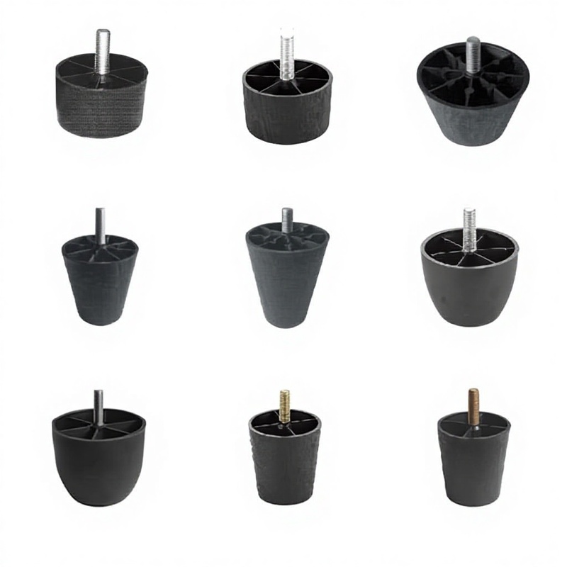 Black Custom made Round Plastic Foot