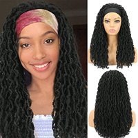 Perruque tressée, serre-tête africain, professionnel, Premium, livraison directe, bandeau doux, faux crochet, gitane, noir, extension papillon, locs