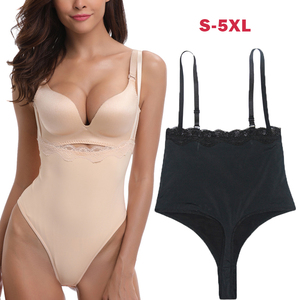 Thong <strong>Plunge</strong> U Neck Body Shaper Lace Butt Lifter Wait Trainer Slimming Underwear Corset Bodysuits <strong>Shapewear</strong> Plus Size - Product Image 1