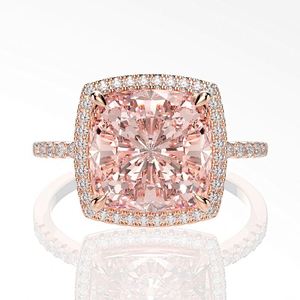 Silver jewelry 925 Main Material morganite Pink Cubic Zirconia silver ring precious stone - Product Image 1