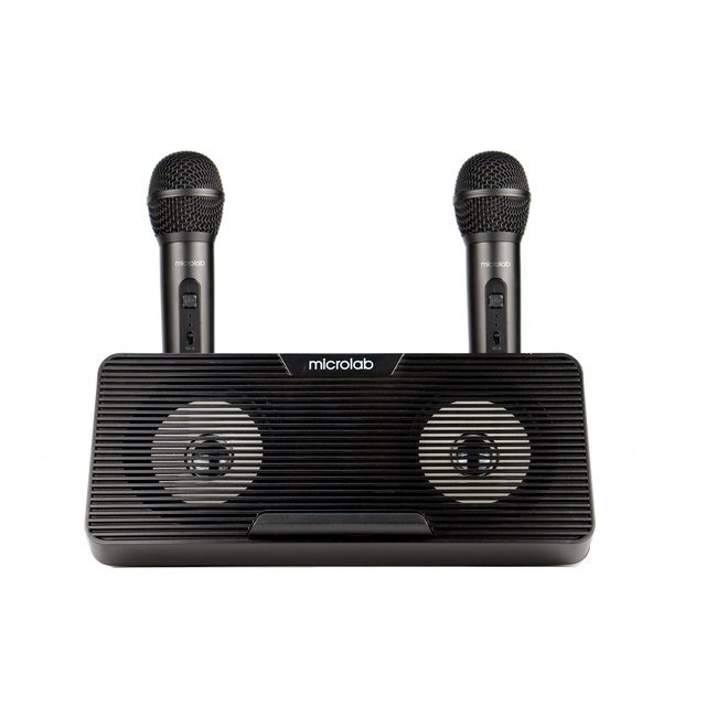 Microlab Portable Blue Tooth Battery Speaker Mini KTV100 with Wireless Microphone