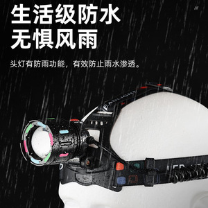 Linterna Frontal LED Recargable con 2 Baterías 18650 para Ciclismo Nocturno, Exploración de Cuevas y Uso en Exteriores - Product Image 4
