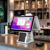 Terminal de caisse Android Windows Système de point de vente à double écran tactile de 15.6 pouces pour les restaurants, les magasins et les salons de beauté et de coiffure