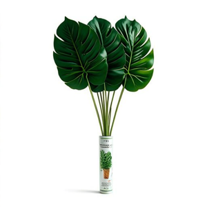 Hoja de Tortoise Shell de 23 cm x 55 cm, verde, 12 unidades por paquete, decoración de plantas artificiales - Product Image 1
