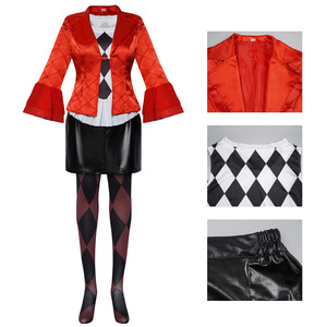Disfraz de Personaje de Película - Disfraz de Arlequín Femenino, Traje Rojo de Tela de Poliéster, Disfraz de Halloween - Product Image 6
