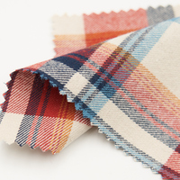 Tissu Tartan Bohème Coloré en Popeline de Coton Peigné Doux et Brossé, Teint en Fil, Idéal pour Chemises - Vente Chaude