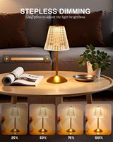 Lampe de chevet romantique dorée, élégante, pour chambre à coucher, décoration chaleureuse, rechargeable par USB, écologique, réglable, à intensité variable, petite lampe LED en métal