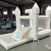 Usage domestique enfants fête moonwalk videur gonflable blanc mariage château gonflable mini blanc maison de rebond avec toboggan balle pit