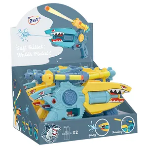 DMG-pistola de agua 2 en 1 para niños, juguete de balas suaves de tiburón caliente, venta al por mayor, OEM 2023