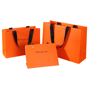 卸売カスタムプリント高級ブランドロゴデザイン小売ギフトショッピングパッケージ紙袋ハンドル付き衣料品靴 - Product Image 1