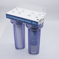 Système de filtration d'eau pour toute la maison en deux étapes, 10 pouces, filtre à eau transparent avec plaque en fer, purificateur d'eau