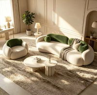 Ensemble de canapés modulaires de couleur crème au design moderne, garnis de latex naturel, meubles durables pour le salon