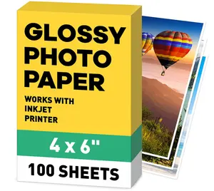 100 Sheets Photo Paper 4"x 6" 235 gsm High Glossy Photo Quality Paper Smooth Waterproof Professional White color