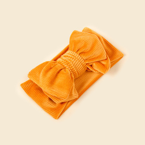 Bandeau pour bébés filles en coton velours côtelé, 16 couleurs, très doux, élastique, uni, avec joli nœud fait main, marque Lollipop, idéal comme cadeau - Product Image 2