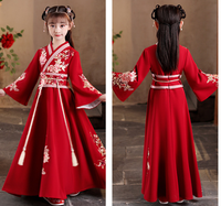 Robe longue traditionnelle chinoise Hanfu pour filles, costume ethnique vintage, robe de danse pour le Festival du Printemps, fête d'anniversaire, impression personnalisée