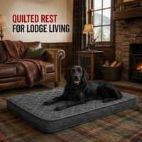 Matelas orthopédique pour chien avec housse imperméable amovible et design de lit matelassé pour animaux de compagnie