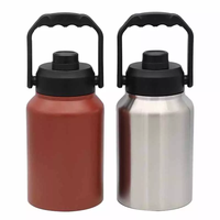 Termo portátil de acero inoxidable de gran capacidad de 2000ml, frasco aislado al vacío para deportes al aire libre con tapa de plástico