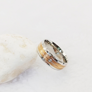 Fascia nuziale fatta a mano in acciaio inossidabile in titanio stile classico stile anniversario rosa <span class=keywords><strong>d</strong></span>'<span class=keywords><strong>oro</strong></span> Cz Fashion <span class=keywords><strong>anelli</strong></span> regalo <span class=keywords><strong>per</strong></span> lui - Product Image 2